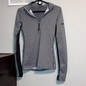 Nike Pro Hyperwarm Gray Long Sleeve Quarter-Zip
